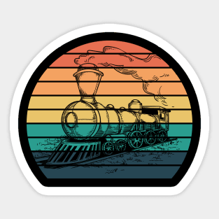 Retro Style Train Illustration Gift Sticker